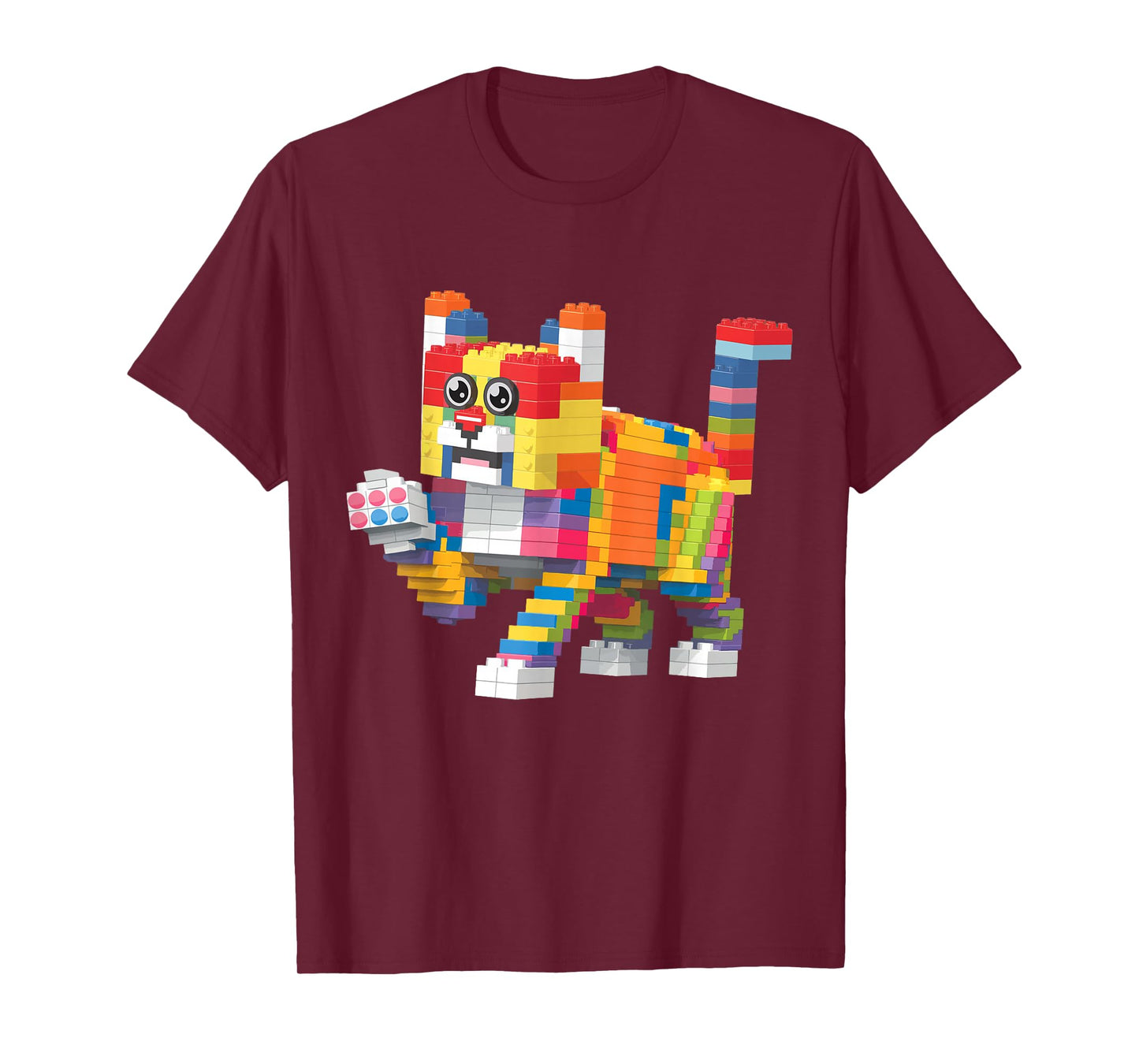 Cat Brick Master Builder Block Building Brick Builder T-Shirt