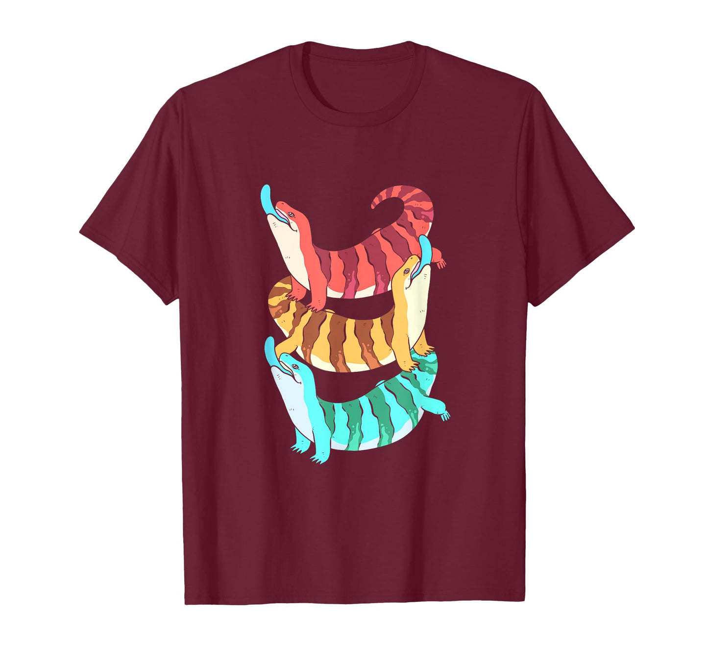 Retro Colorful Blue Tongue Skink Lover T-Shirt