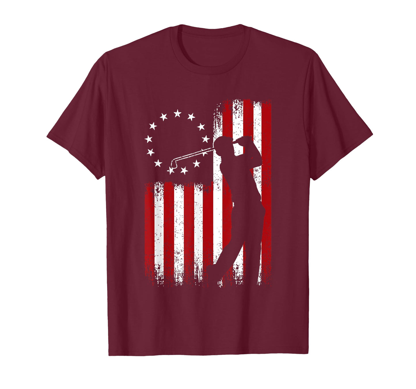 American Flag Golf Clothing - Golfer Vintage Golf T-Shirt
