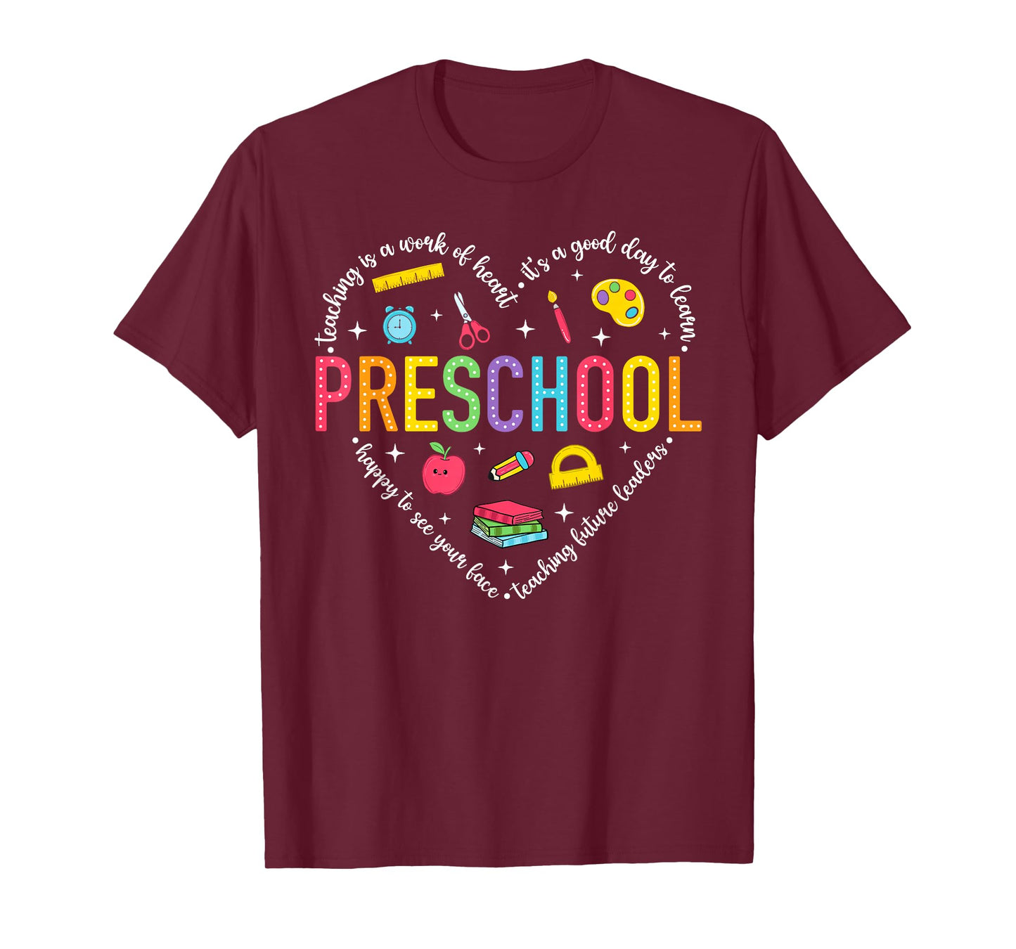 Preschool Teacher Pre-K Heart First Day Of Preschool Kids T-Shirt