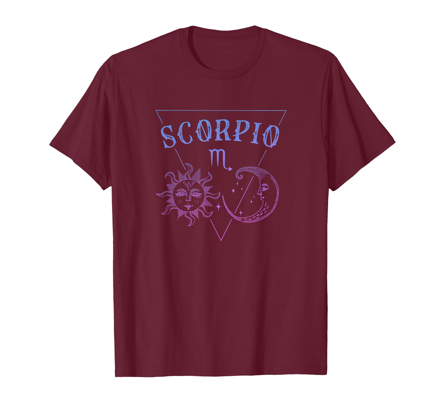Scorpio Zodiac Symbol / Blue Sun & Moon - Scorpio Birthday T-Shirt