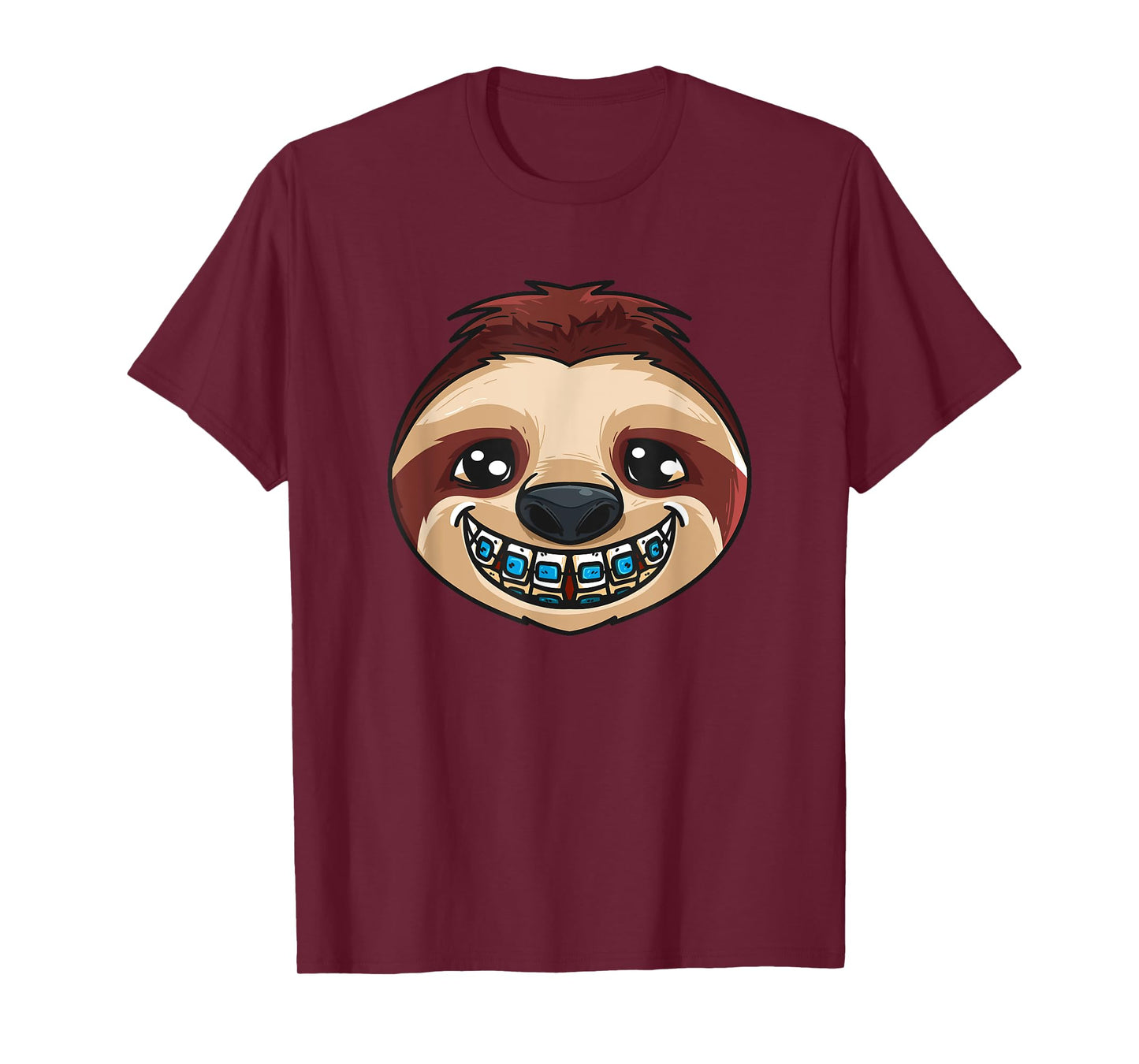 Cute Sloth Head With Dental Braces Dental Dentist Dentistry T-Shirt