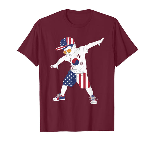 Half American Half Korean USA Flag South Korea America T-Shirt