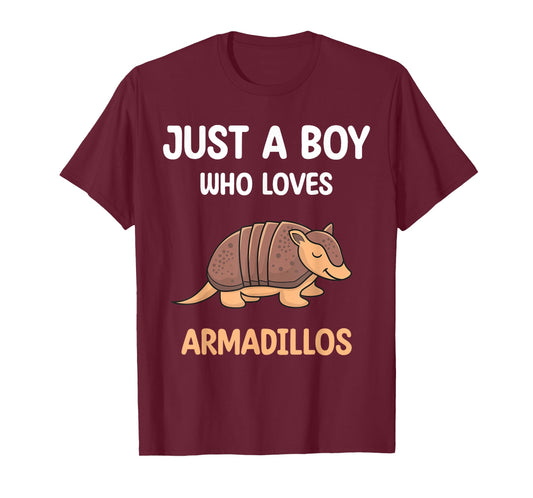 Armadillo Just A Boy Who Loves Armadillos Kids Boys Toddler T-Shirt