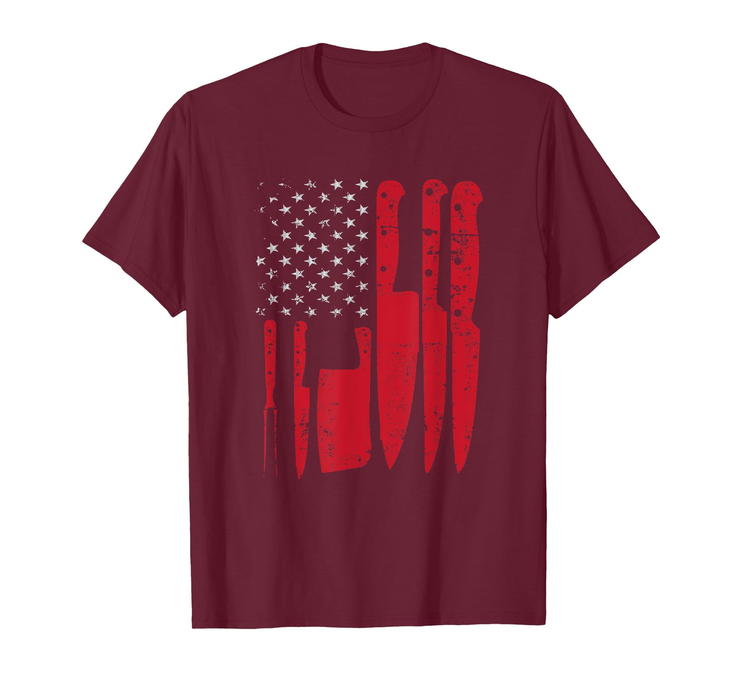 American Flag Kitchen Butcher Knife Set Women Men T-Shirt