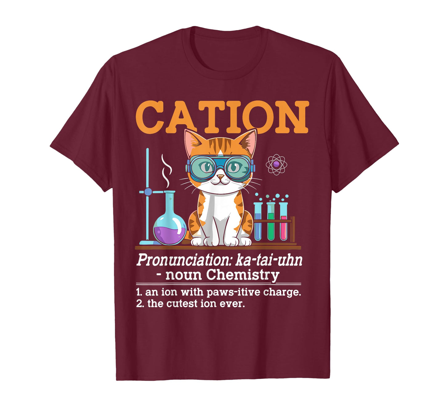 Cation cat chemistry funny chemistry teacher student cat T-Shirt