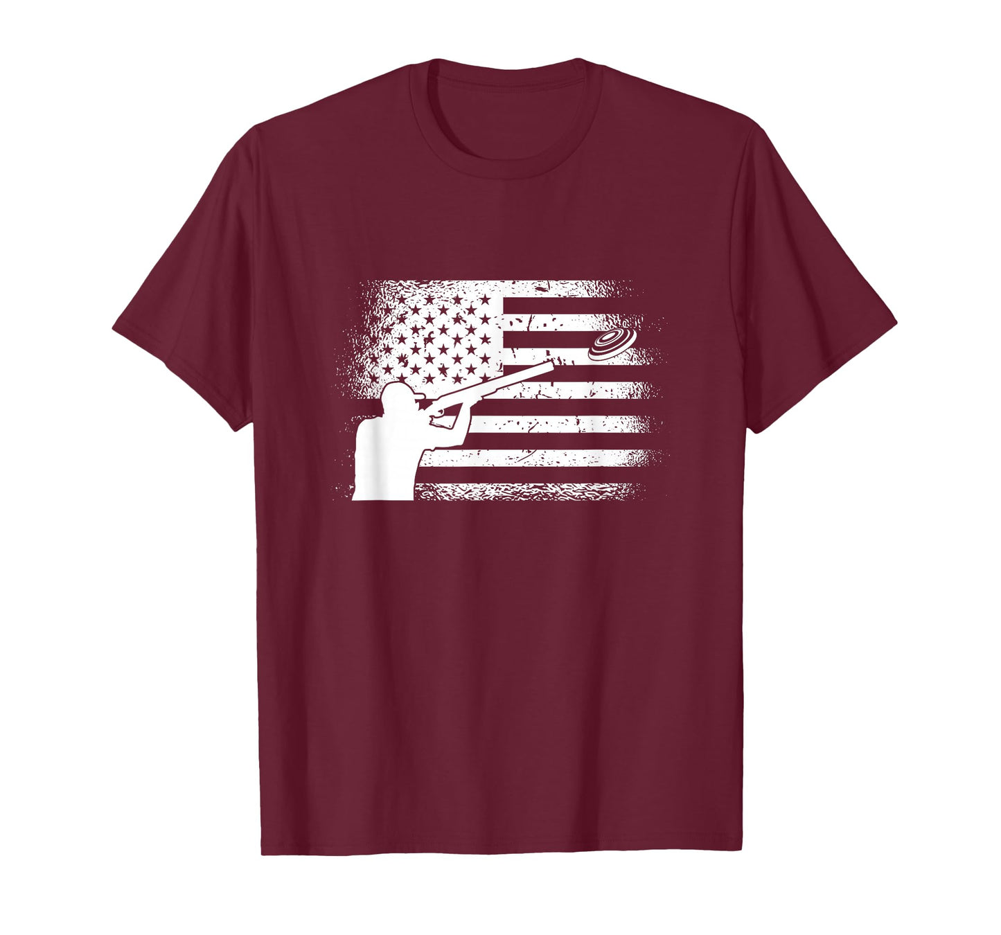 Patriotic Ton Shooter Clay Pigeon Shooting USA Flag T-Shirt