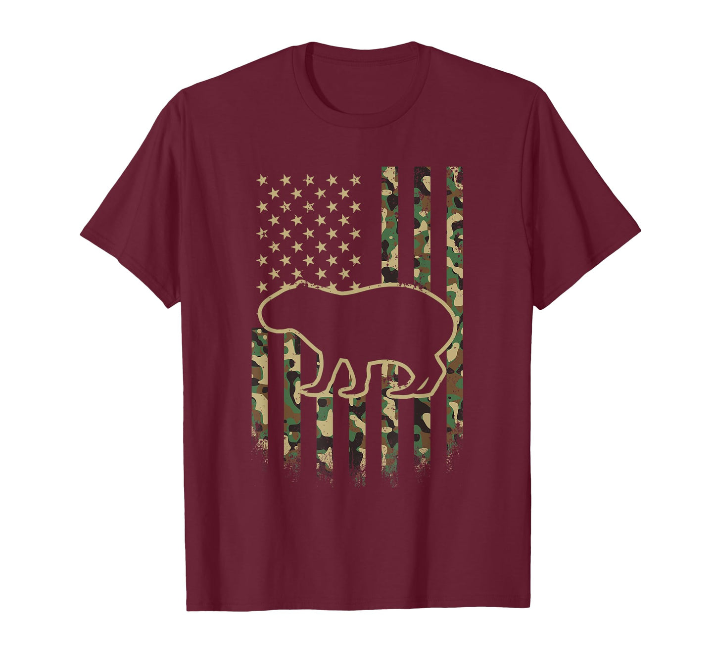 Camo American Flag Capybara Camouflage 4th of July Capybara T-Shirt