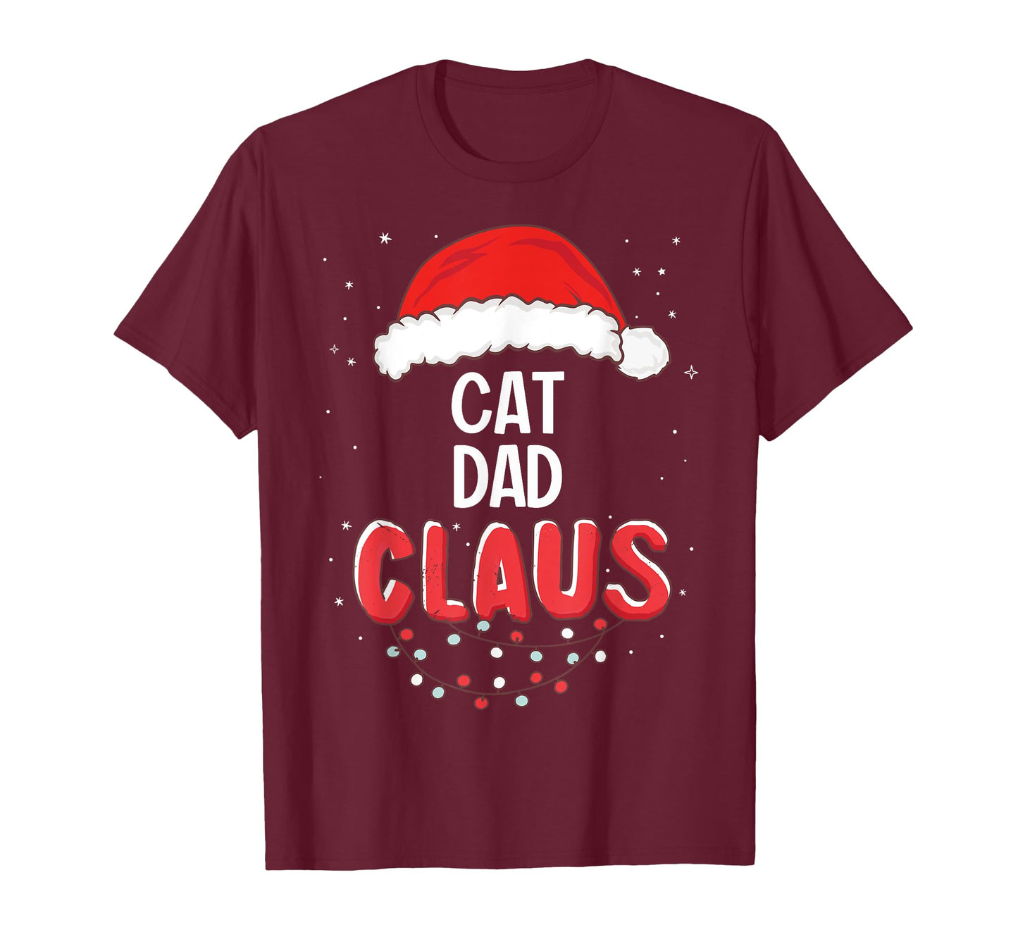 Cat Dad Santa Claus Christmas Matching Costume T-Shirt for Men Women