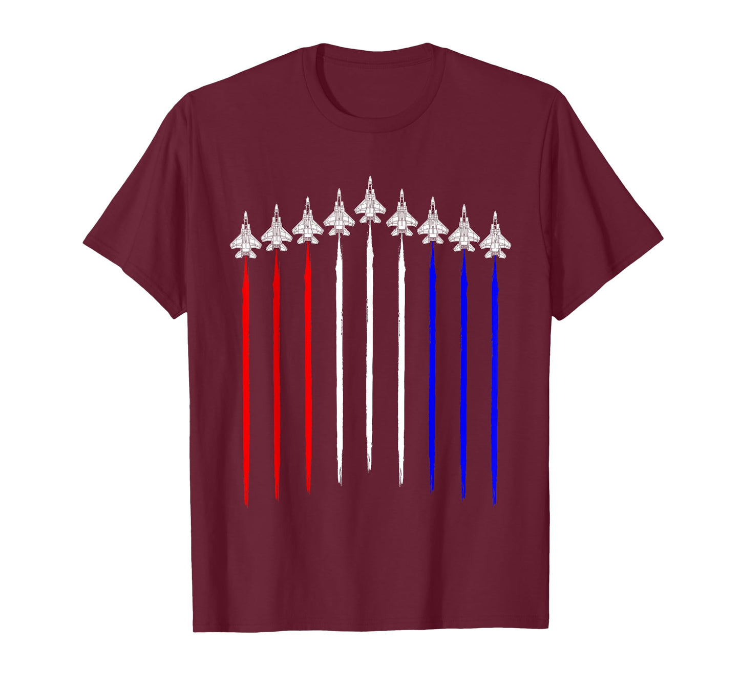 F-15 Eagle Squadron USA Airplane Contrails American Flag F15 T-Shirt for Women Men
