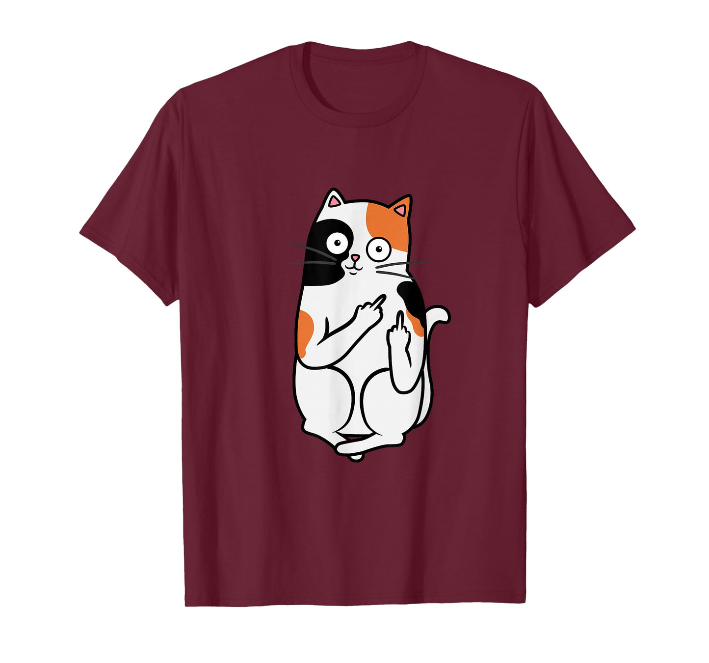 Cat Middle Finger Calico Flippin' Bird Tee T shirt T-Shirt