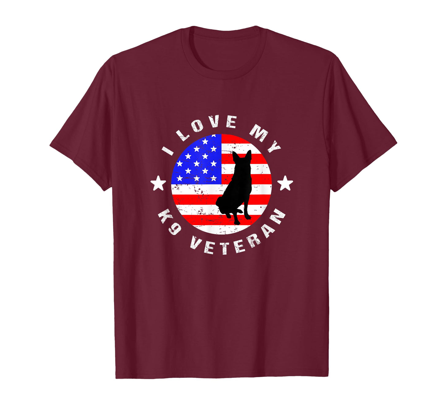 I Love My K9 Veteran - US Military Police Dog T-Shirt