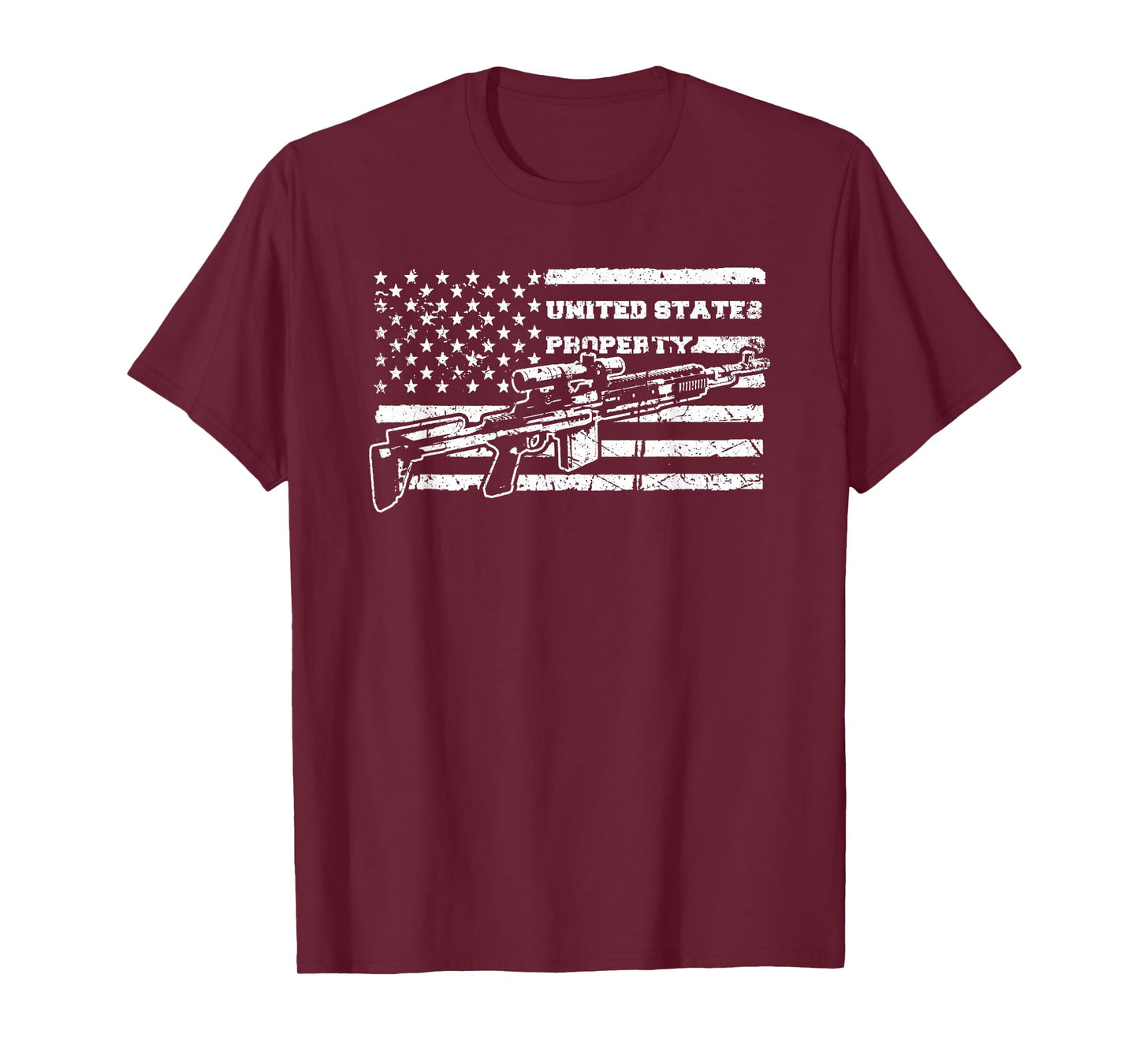 U.S. Army M14 EBR Enhanced Battle Rifle Distressed US Flag T-Shirt