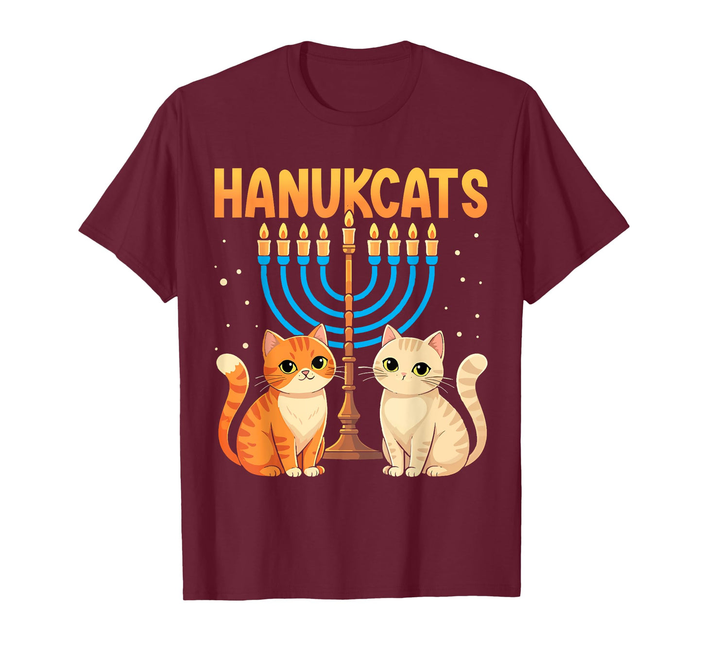 Funny Hanukkah Cat Chanukah HanuCats Menorah Adults Kids T-Shirt