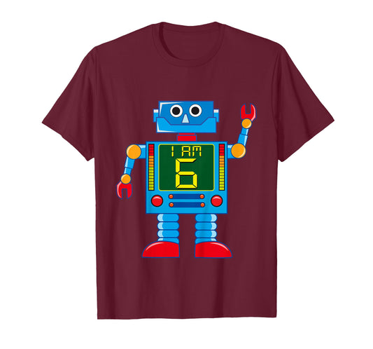 Attention. I am 6 years 6th birthday robot mechanics T-Shirt