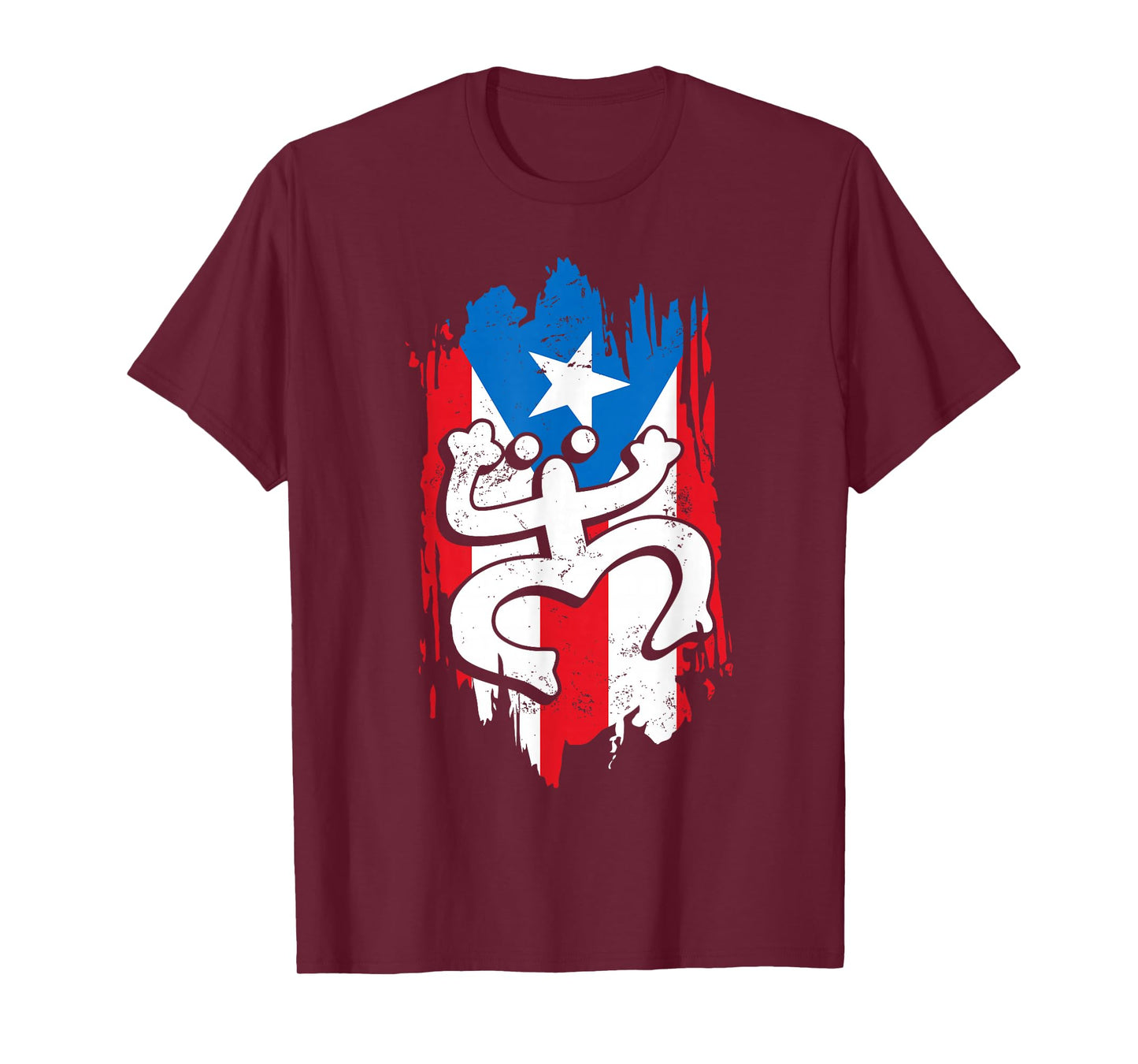 Puerto Rico Coqui Taino Symbol Puerto Rican Flag Frog Retro T-Shirt