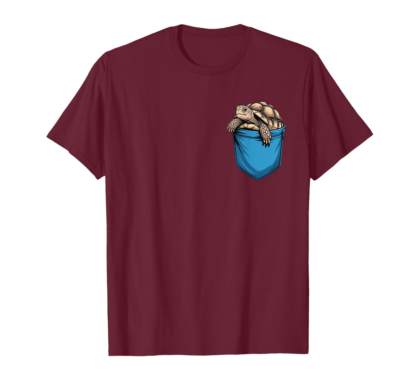 Cute Pocket Sulcata Tortoise Lovers T-Shirt