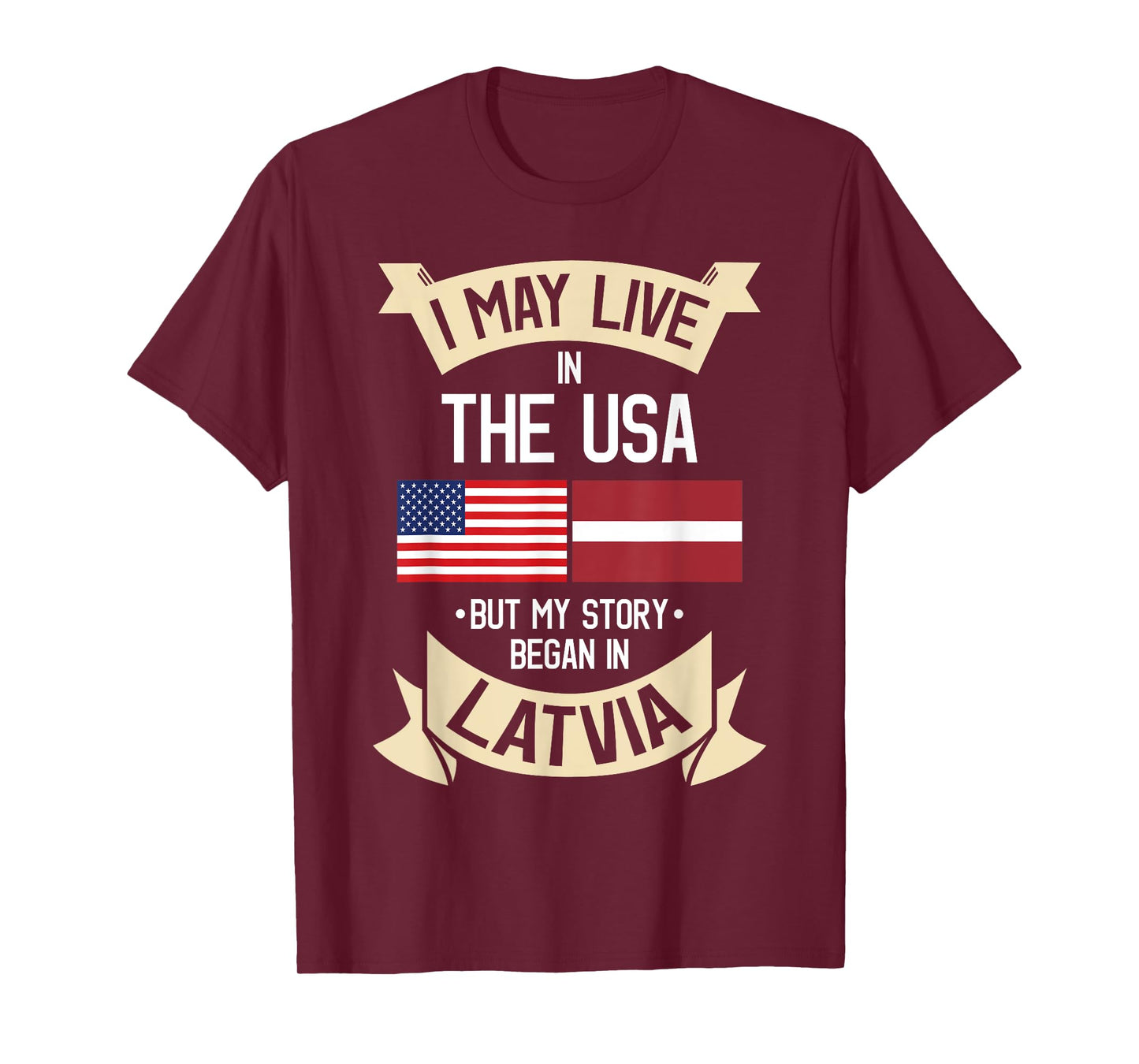 Latvia American Flag USA Latvian Roots Gifts T-Shirt
