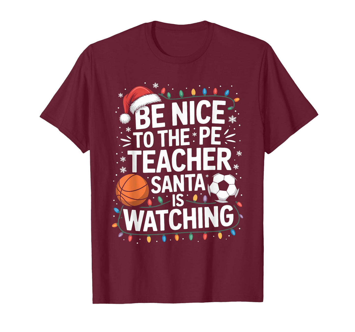 Funny PE Teacher Christmas Physical Education Xmas T-Shirt