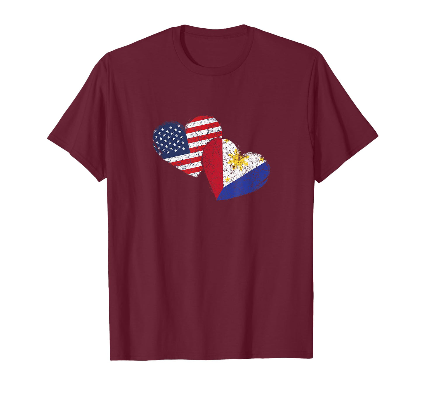USA Philippine Heart Country Flag American Filipino Pinoy T-Shirt