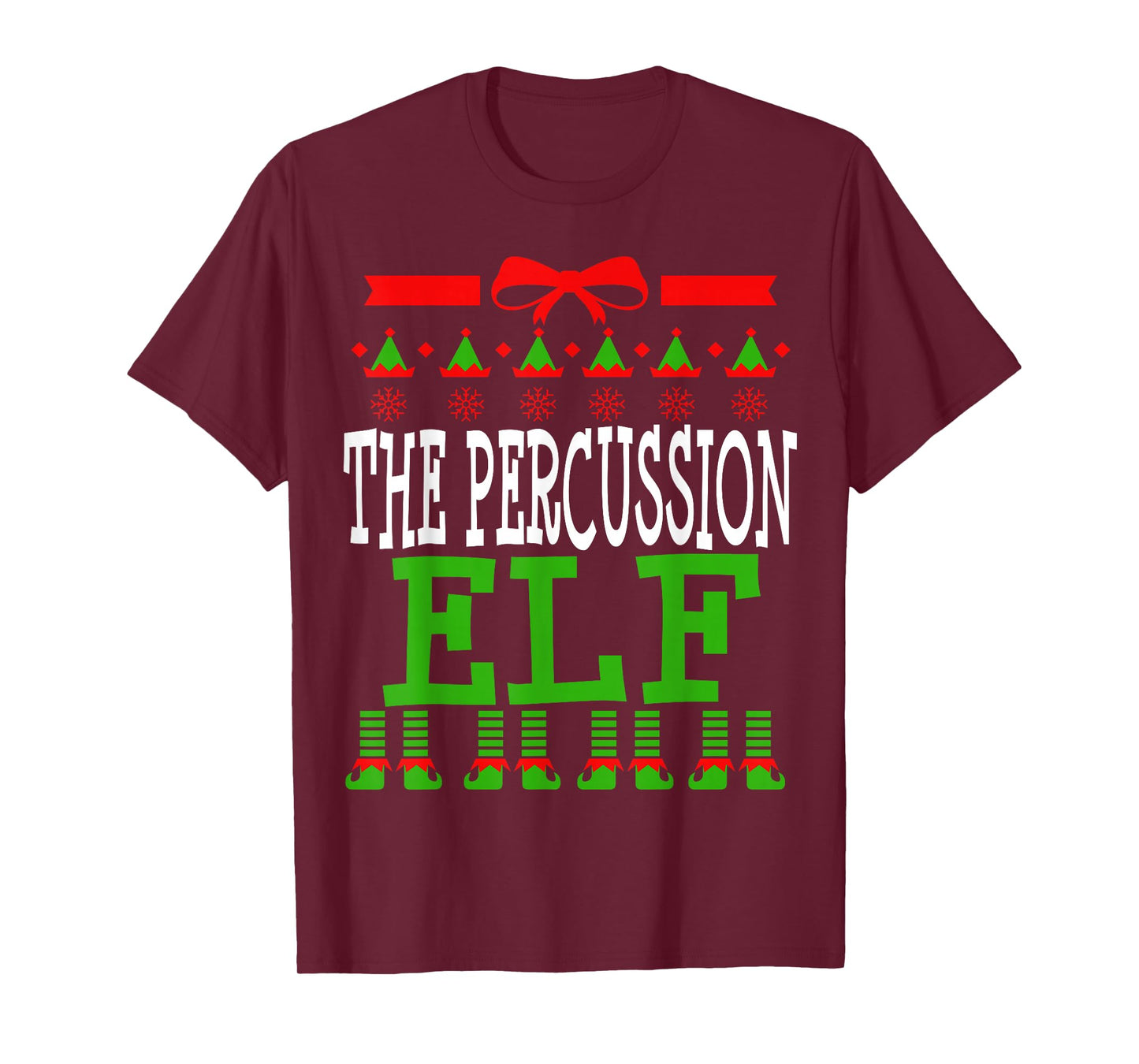 Percussion Elf Funny Matching Marching Band Christmas Drum T-Shirt