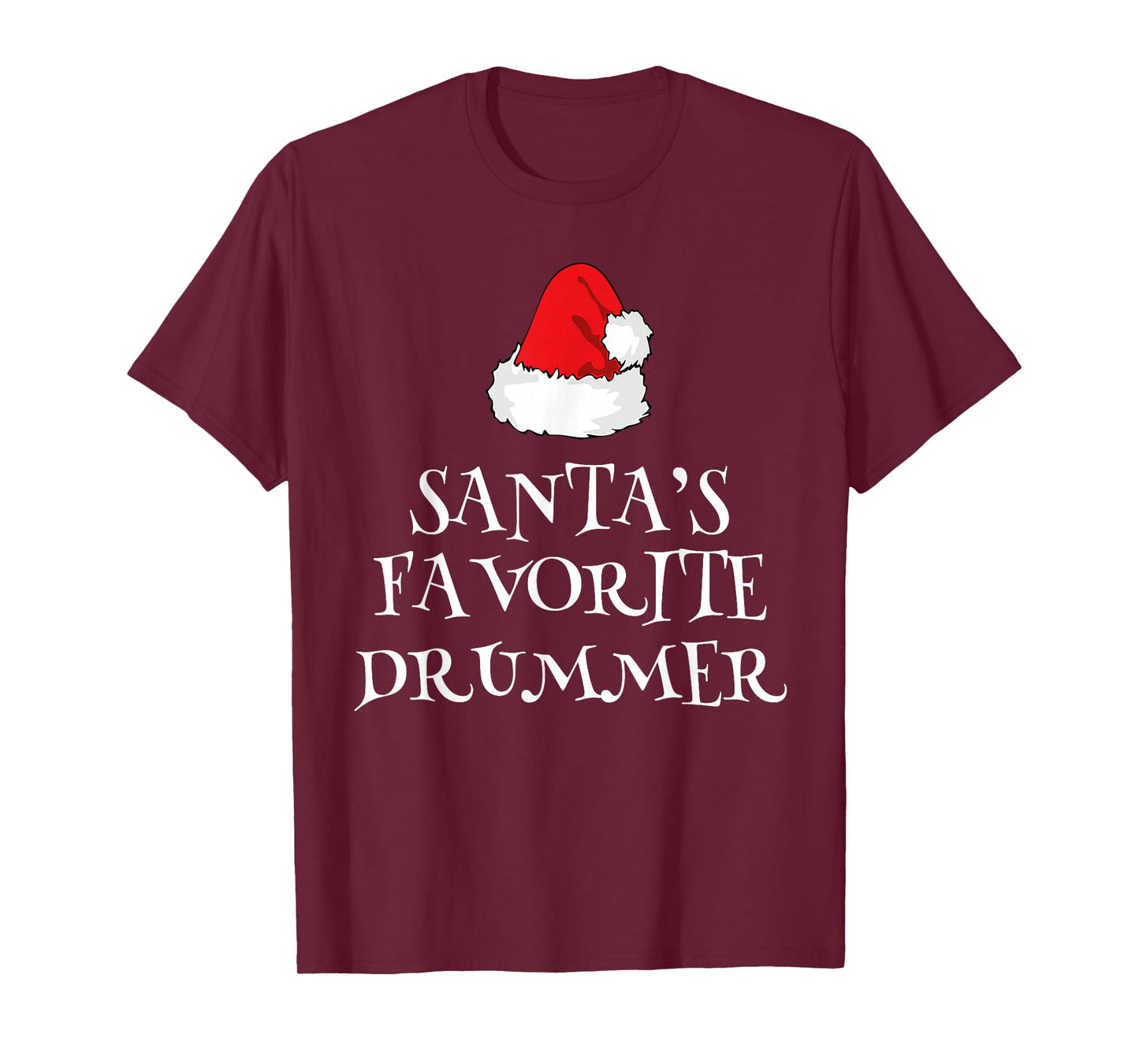 Santas Favorite Drummer Christmas Drumming Gift Drums Player T-Shirt