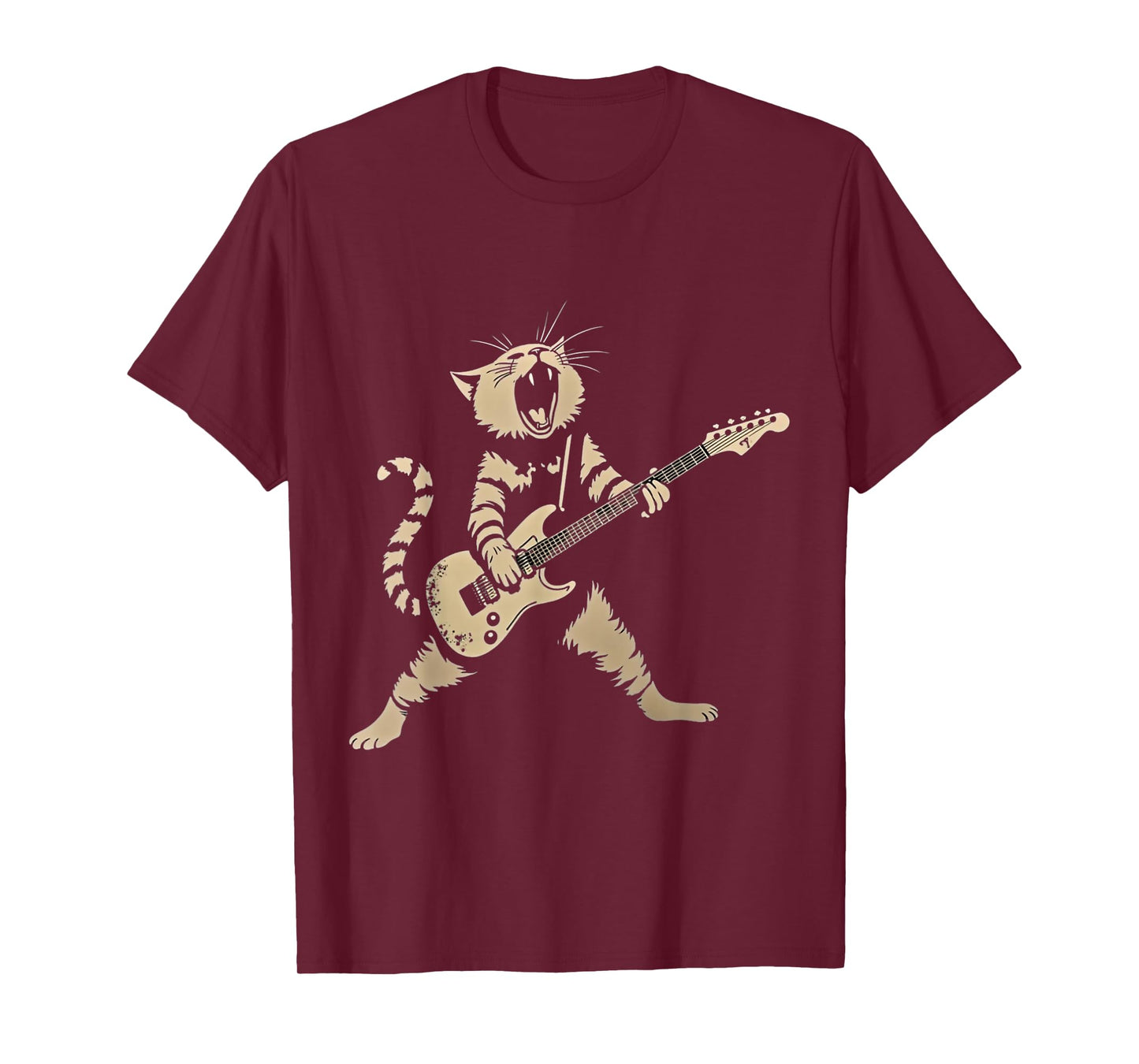 Cat Playing Guitar Rock Star Rock and Roll For Men Women Kid T-Shirt