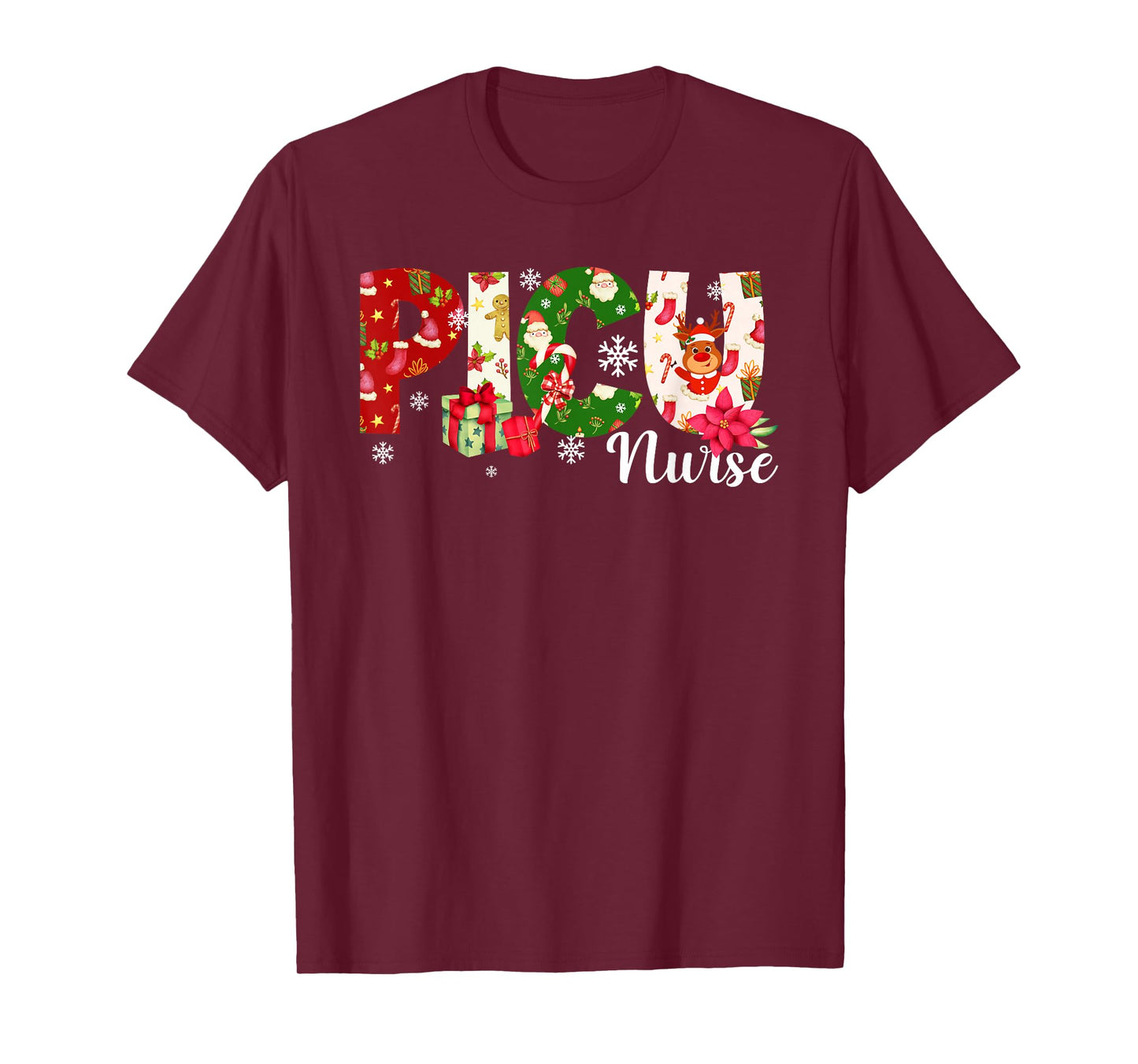 Christmas PICU Nurse Pediatric Intensive Care Unit Xmas T-Shirt
