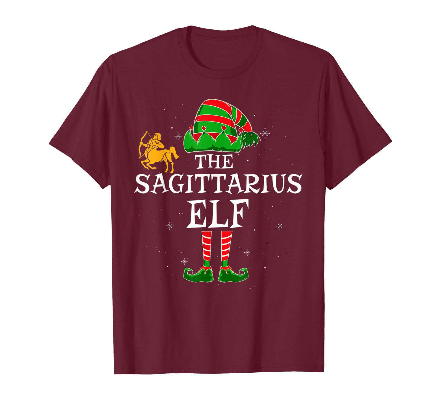 Sagittarius Elf Group Matching Family Christmas Zodiac Sign T-Shirt
