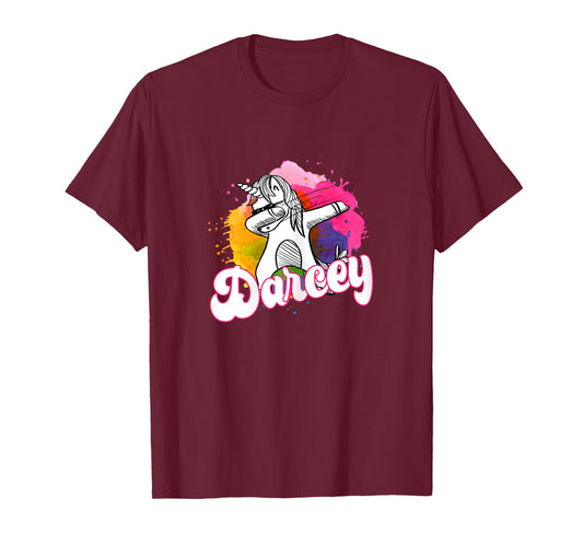 DARCEY - Beautiful girl name with cool dabbing unicorn T-Shirt