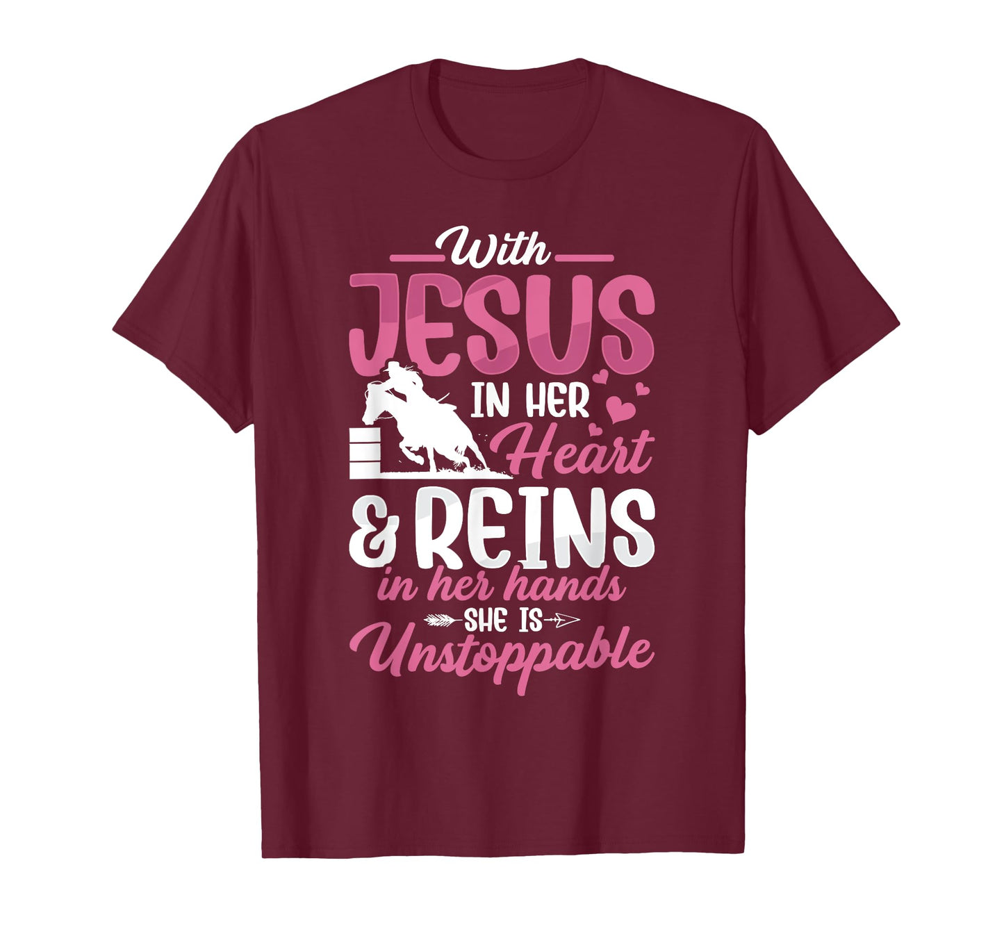 With Jesus Barrel Racer Race Barrel Racing Horse Rodeo Women T-Shirt