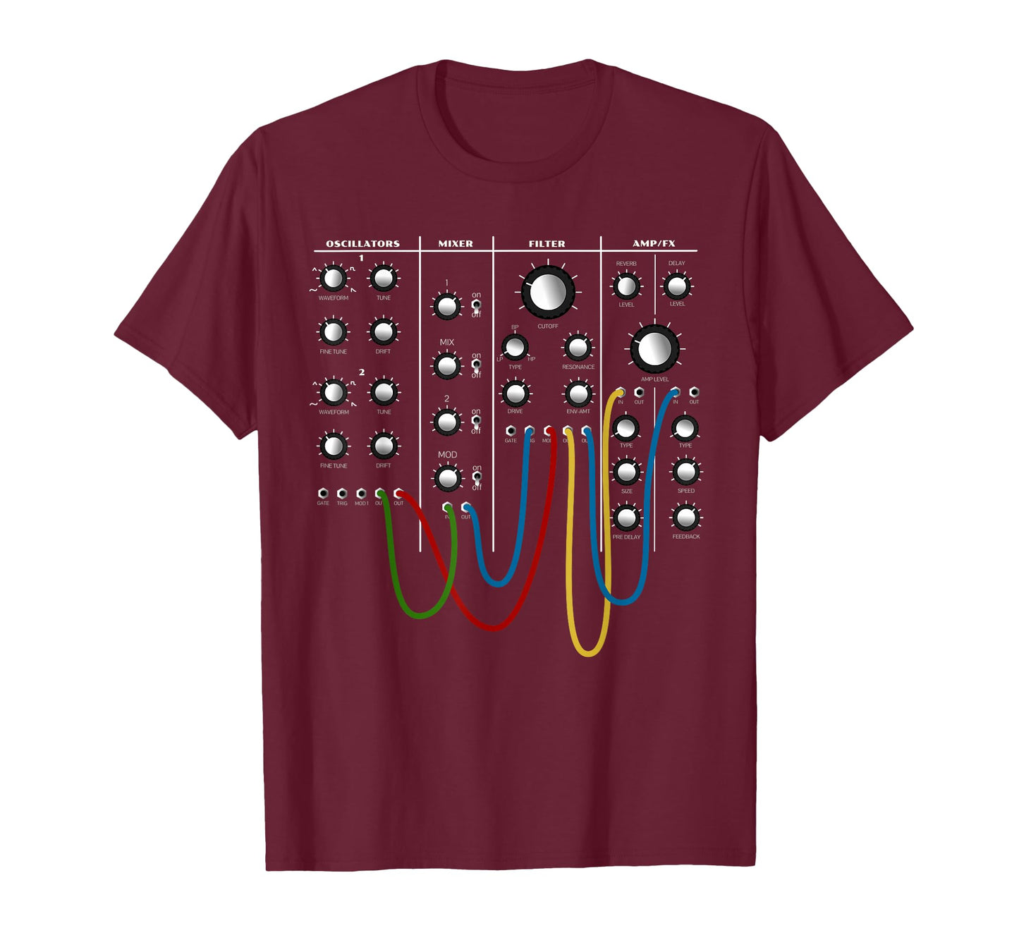 Analog Modular Synthesizer Panel Electronic Musician T-Shirt