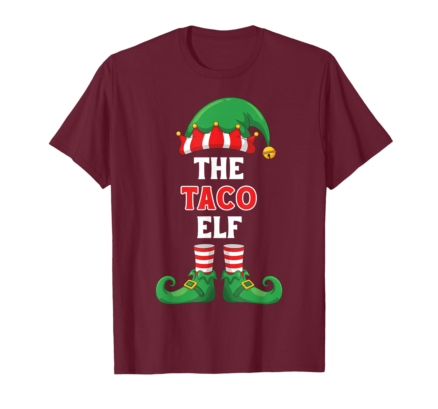 The Taco Elf Shirt Funny Christmas for Taco Lover Foodie Top T-Shirt