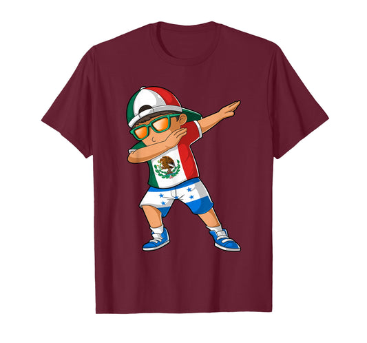 Half Mexican Half Honduran Boy Mexico Honduras Flag T-Shirt