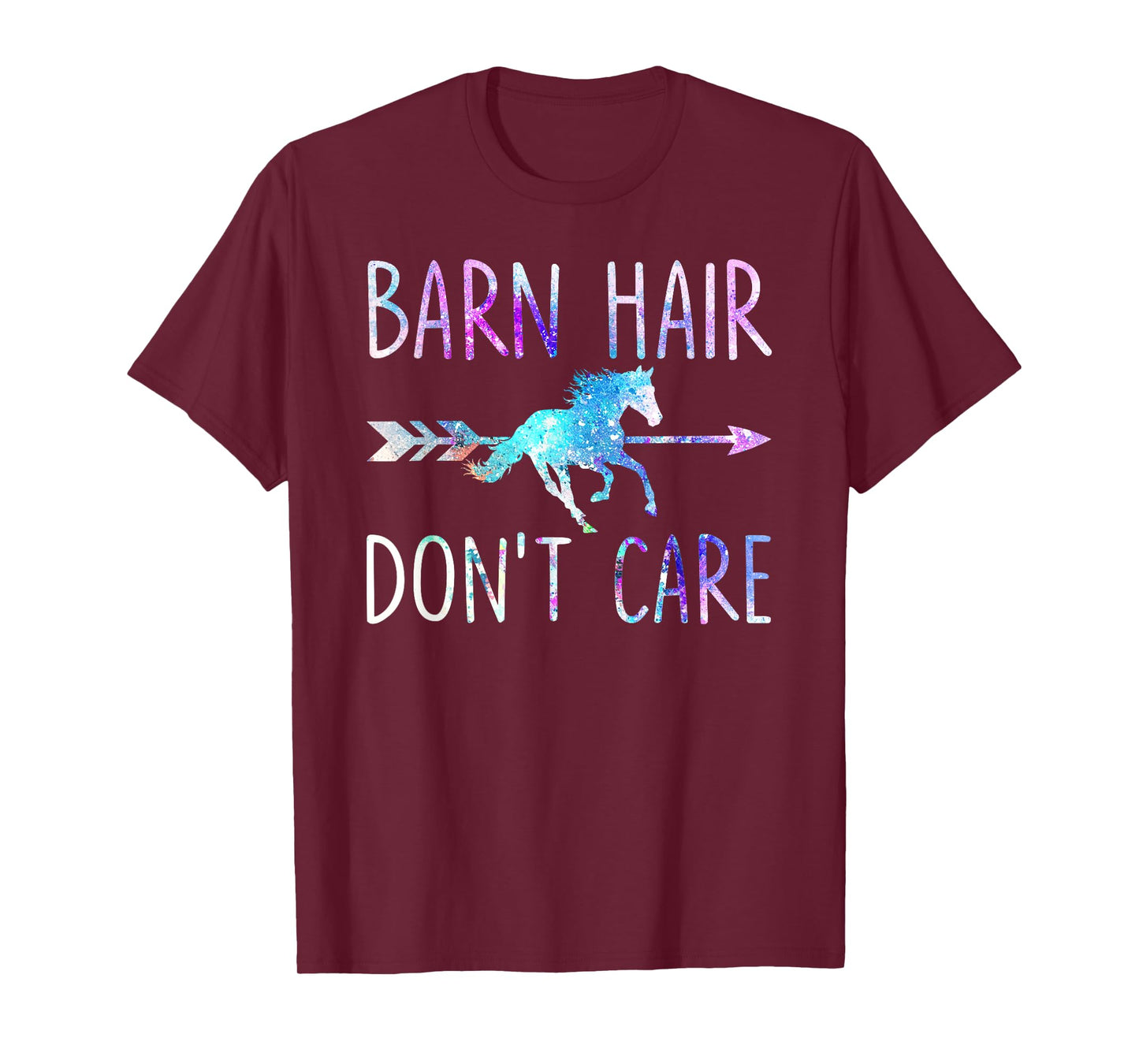 BARN HAIR DON'T CARE Love Horse Riding Equestrian Rider Girl T-Shirt