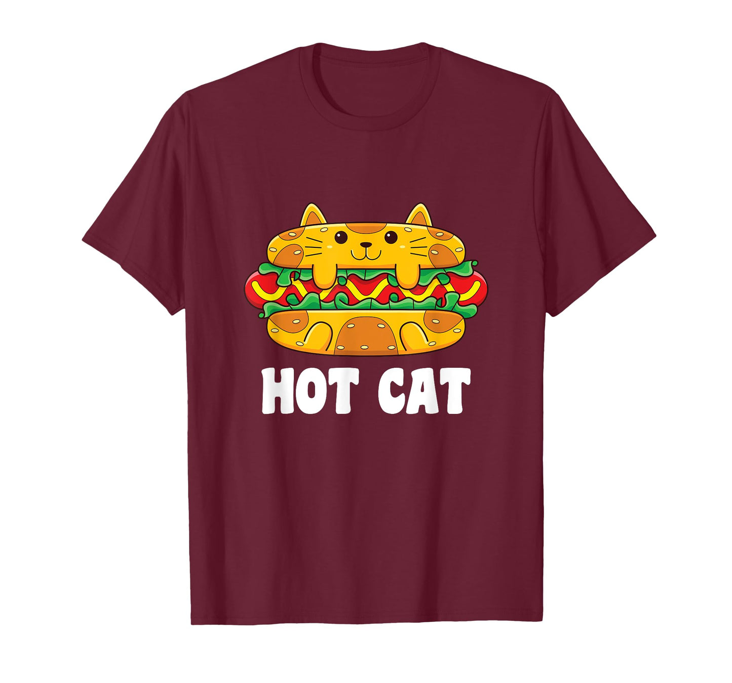 Funny Hot Dog Cat T-Shirt for Men Women Kids
