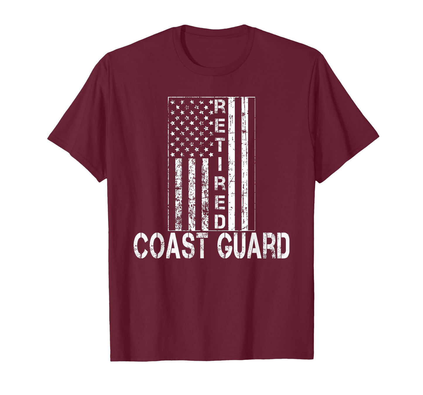 Retired Coast Guard American Flag Vintage Patriotic T-Shirt