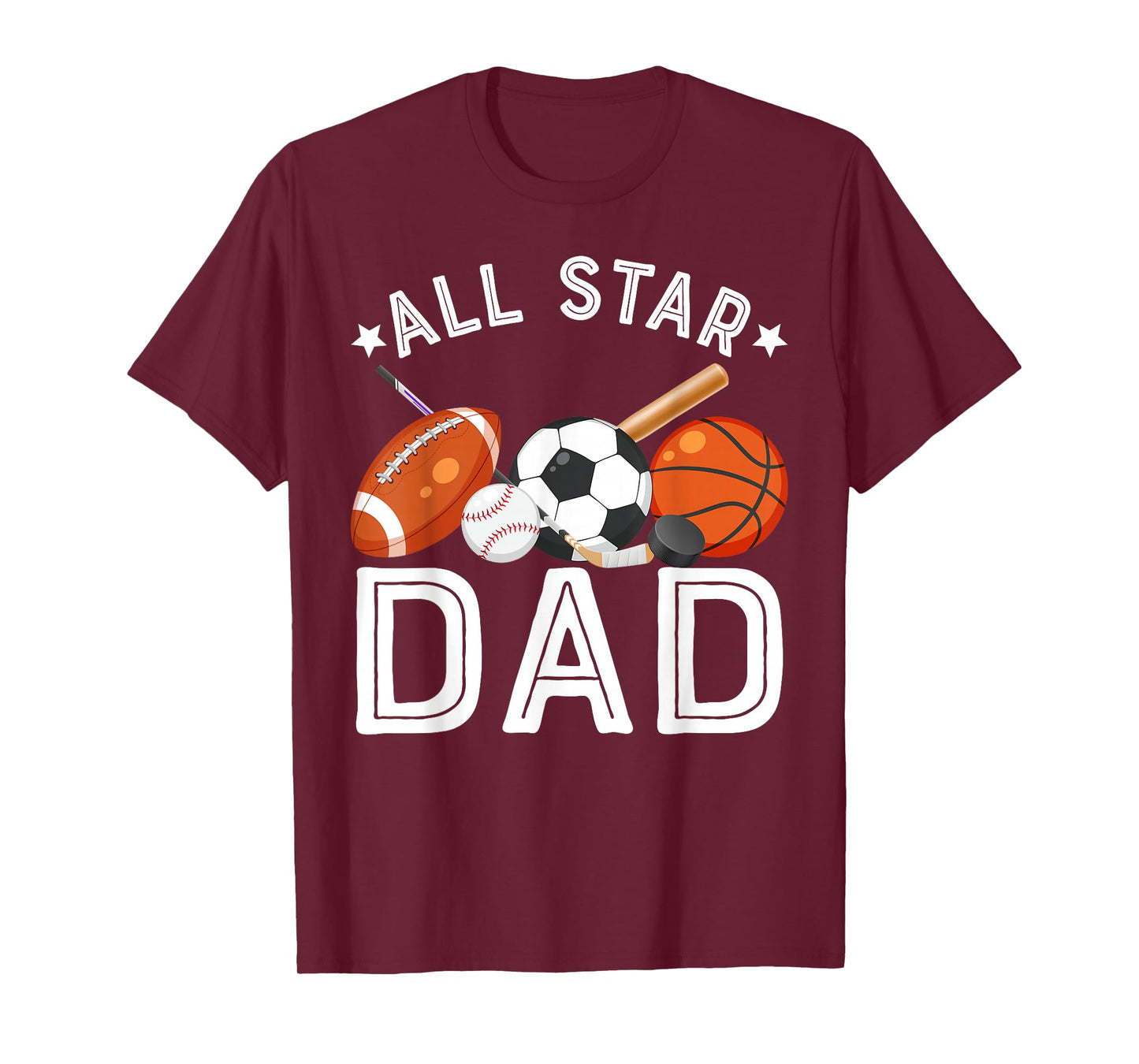 All Star DAD of The Birthday Boy Basketball Soccer Sport T-Shirt