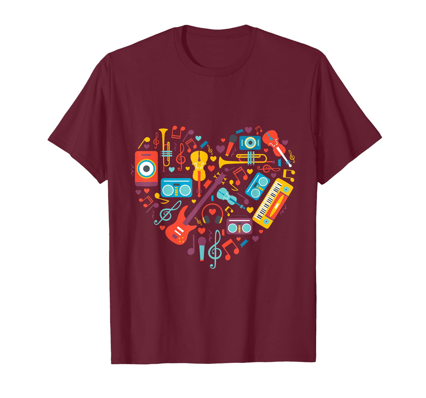 Music Notes Heart Musician instruments men women kids gifts T-Shirt