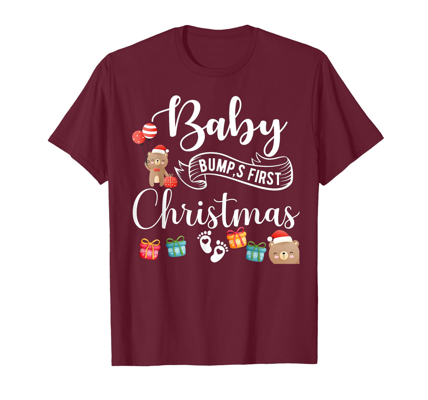 Cute Pregnancy Announcement Baby Bump First Christmas T-Shirt
