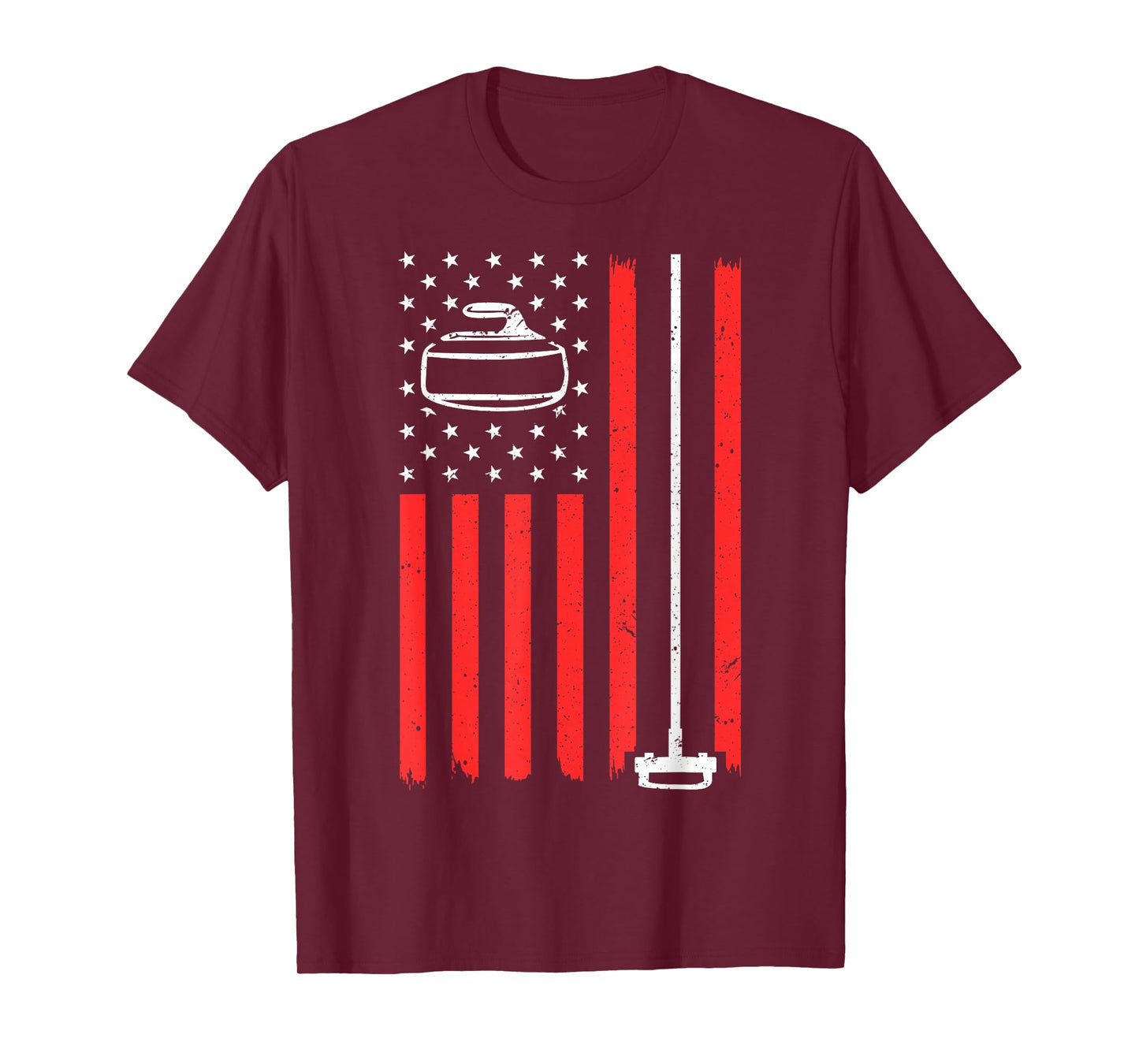 Funny Curling Gift for Men Women Curling Players USA Team T-Shirt