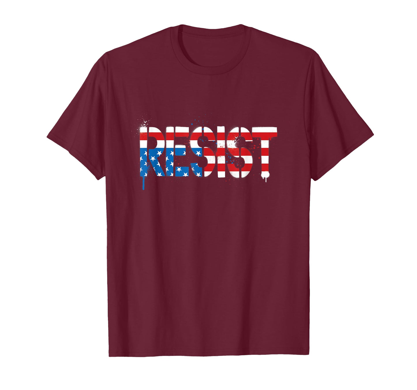 Resist Distressed Upside Down American Flag USA T-Shirt