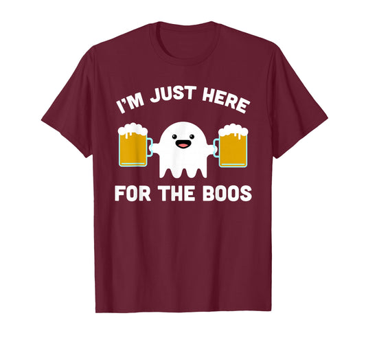 Bartender Halloween Costume Funny Ghost Here For The Boos T-Shirt