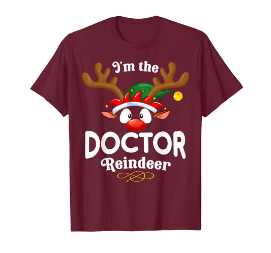 Christmas PJS Doctor XMas Reindeer Matching T-Shirt