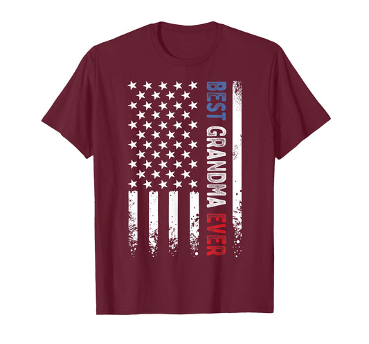 Mother's Day Best Grandma Ever American Flag Patriotic T-Shirt