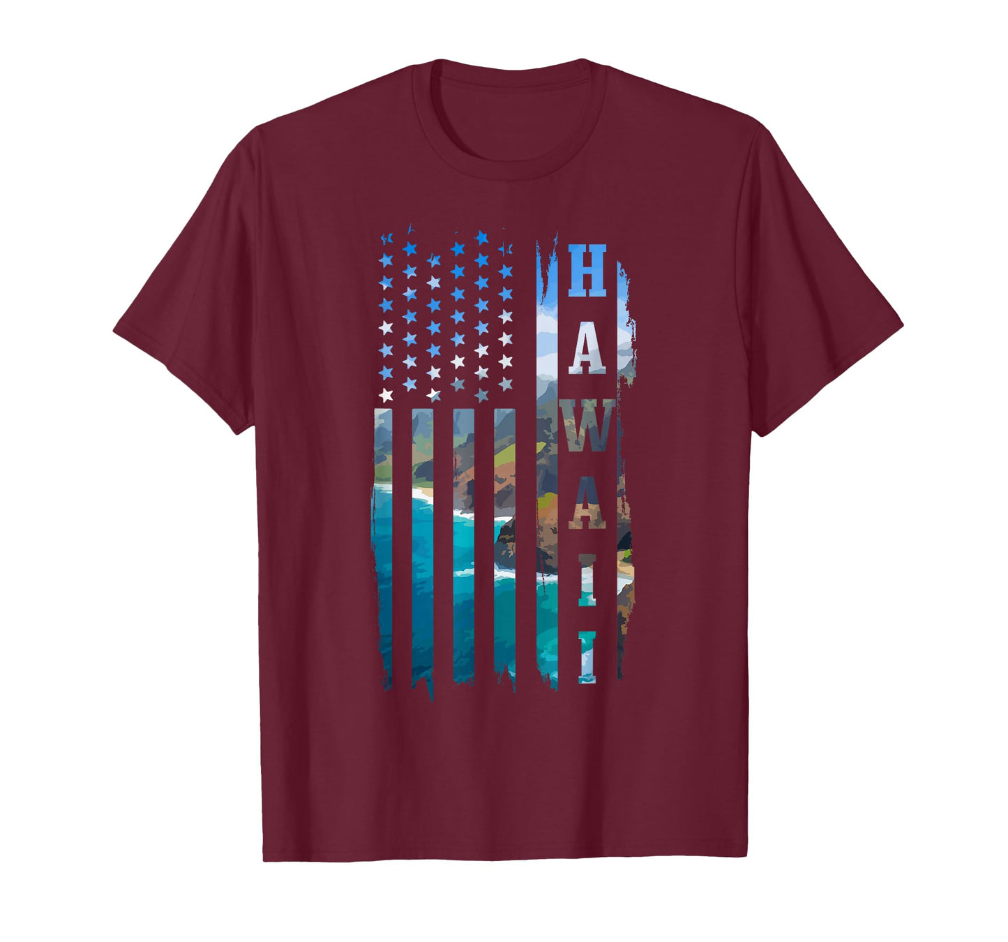 Hawaiian Flag Landscape Surfer T-Shirt