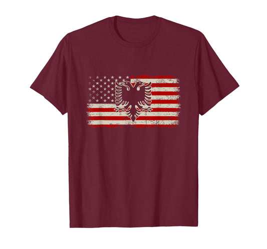 Albania American USA Flag Patriotic Albanian T-Shirt