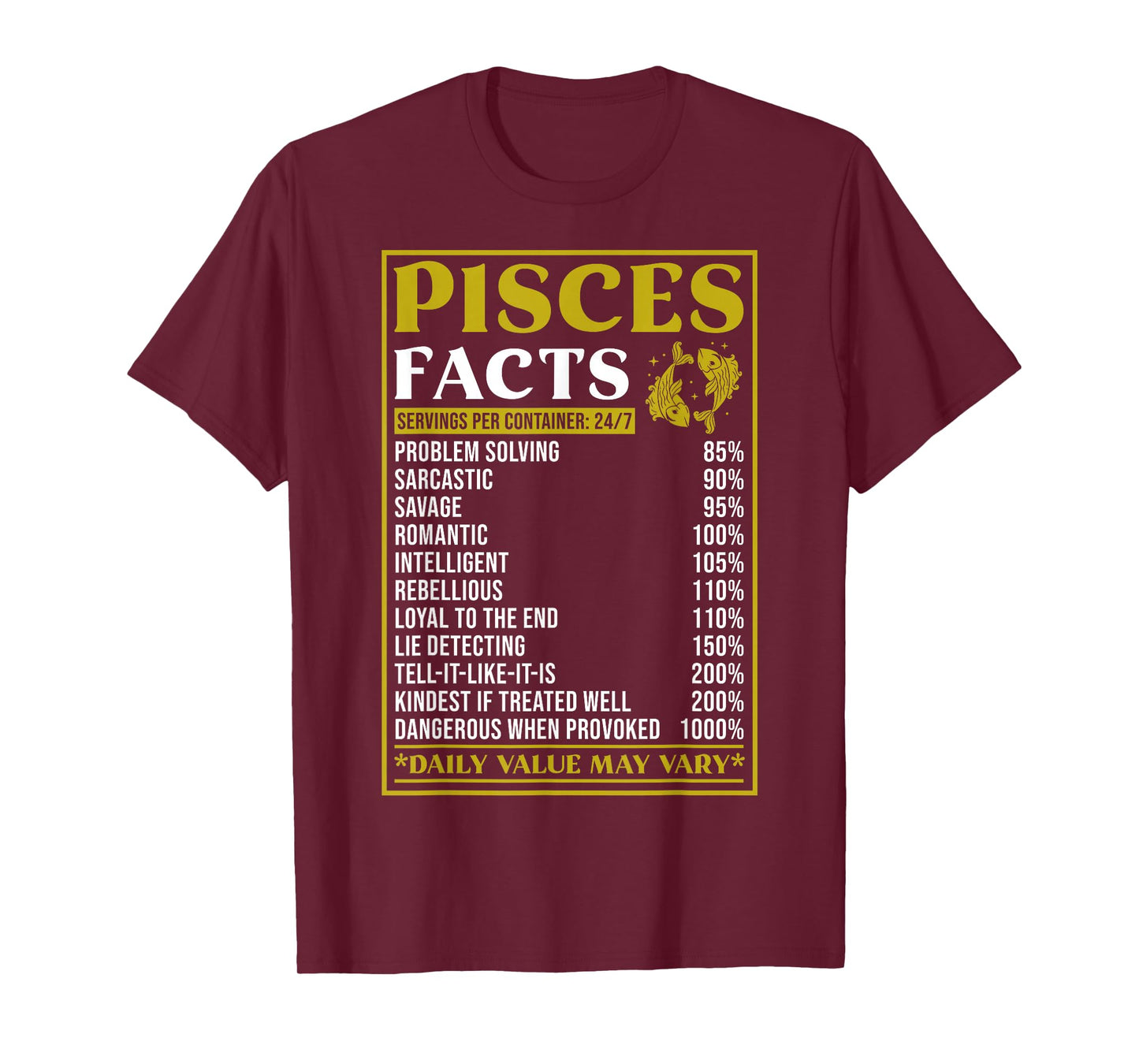 Pisces Zodiac Facts Design - Zodiac Facts Funny Pisces T-Shirt