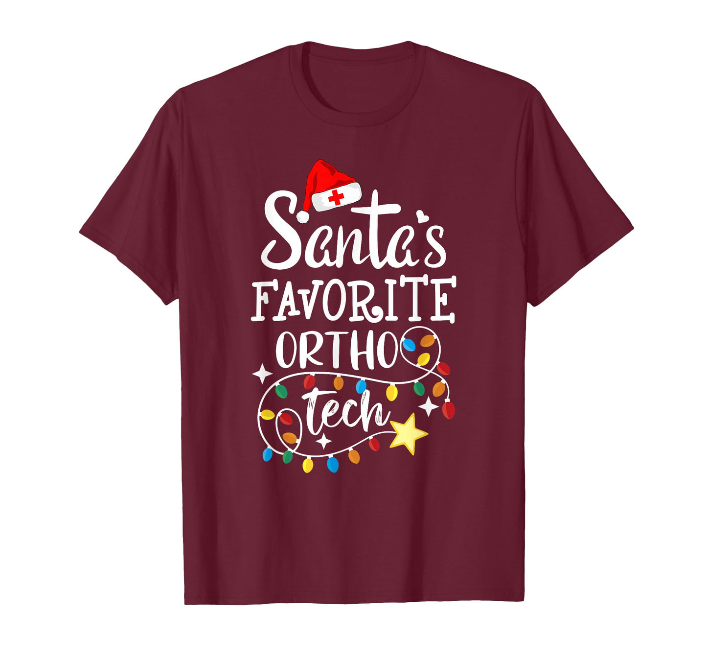 Christmas Orthopedic Technician Santa's Favorite Ortho Tech T-Shirt