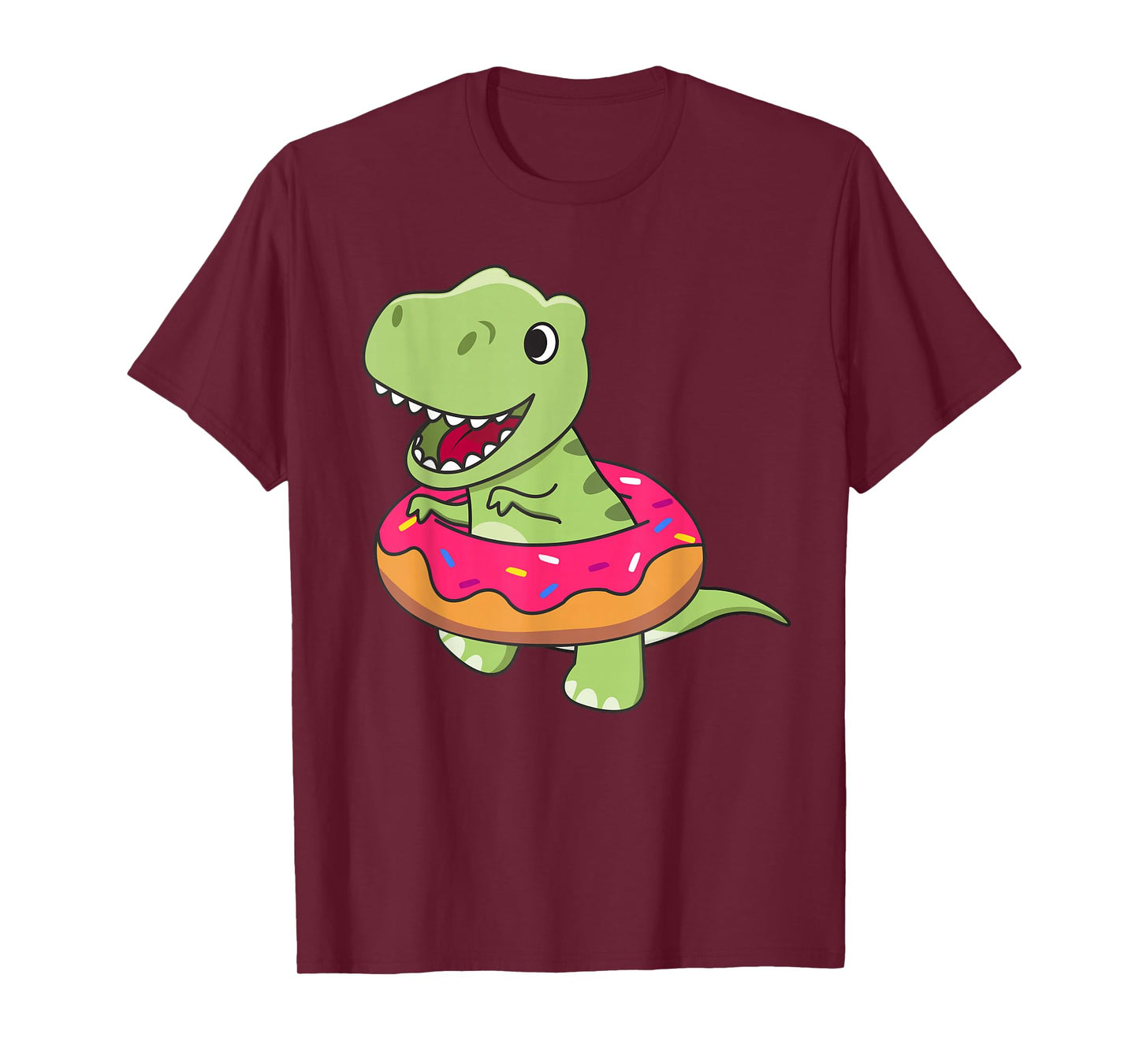 Cute T-Rex Dinosaur Funny Animals In Donut Sweet Pastry T-Shirt